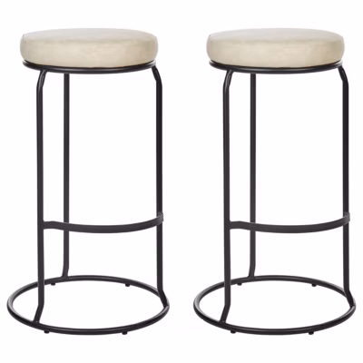 Lot de 2 tabourets de bar MILROY Cuir PU Beige clair
