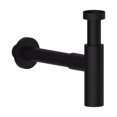 Siphon Décoratif Rond En Ottone Noir Mat.