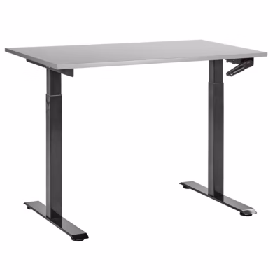 Bureau réglable en hauteur manuellement DESTINES Gris/noir 120 cm 72 cm