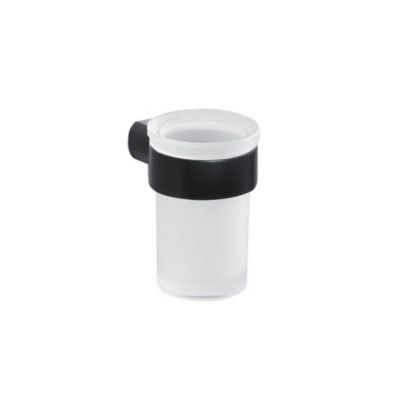 Verre À Brosse À Dents En Verre Dépoli Et Support Noir Mat – Palazzo