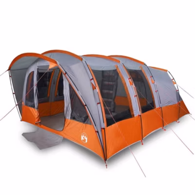 Tente familiale tunnel 8 personnes gris imperméable vidaXL