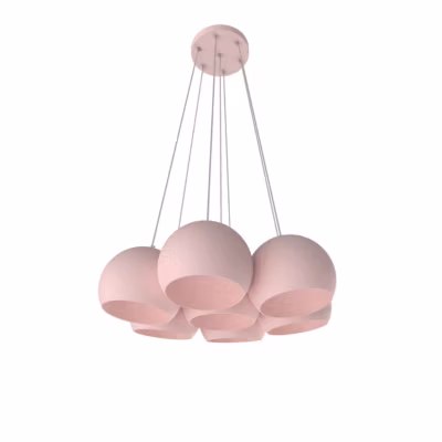 LUMICOM – JOE Suspension, 7X E27, max 42W, métal, rose, D.25cm