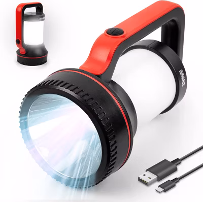 RL74 Lampe torche lanterne 2 en 1 7W Rechargeable Torche 300 lumens Lanterne 320 lumens Jusqu&rsquo;à 17 heures d&rsquo;autonomie Duronic