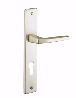Ensemble de poignées pour porte d&rsquo;entrée Picardie trou de cylindre, carré 7mm, entr&rsquo;axes fix.195mm, couleur champagne – THIRARD