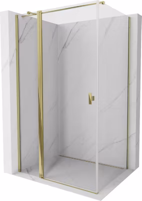 Mexen Mist T cabine de douche pivotante 80 x 90 cm, transparent, or – 8A4T-080-090-50-00