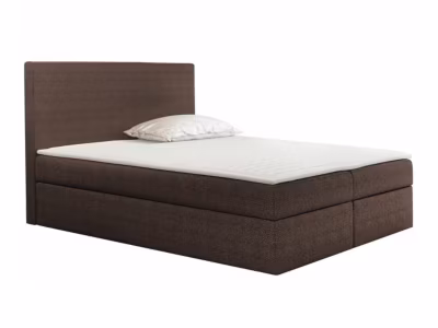 Lit continental Baltimore 163, Unique, Marron, Tissu, Disponible