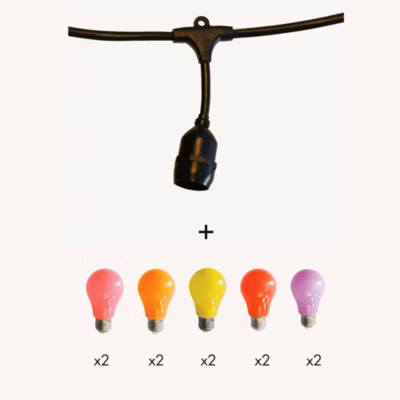 Guirlande guinguette Java E27 – 5m prolongeable – Chromex