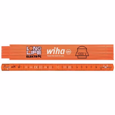 Mètre pliant Wiha Longlife 42068 2 m – pour électricien, 10 maillons 15 mm