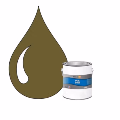 Peinture extérieure bois – Résistante aux intempéries POK BOIS – 1L – RAL 7008 – Gris Kaki – Clic & Pok