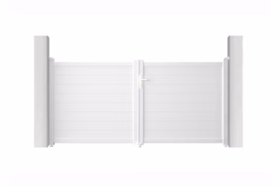 Portail battant 3m EIGER H.140cm blanc aluminium