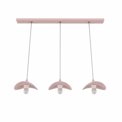 LUMICOM – PIUMA Suspension, 3XE27, max 42W, métal, rose, 25x20cm