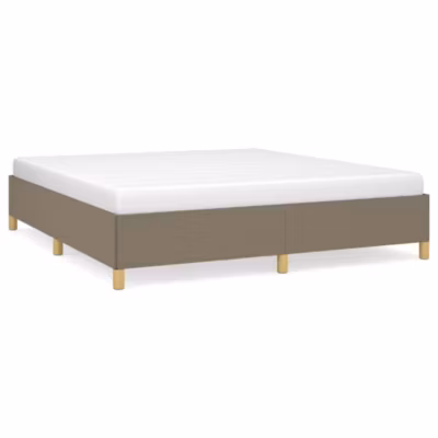 Lit double, Lit adulte, Cadre de lit à ressorts taupe 160×200 cm tissu