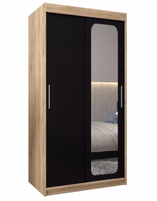 Armoire Promo T2 a portes coulissantes H. 200 x L. 100 x P. 62 2 portes