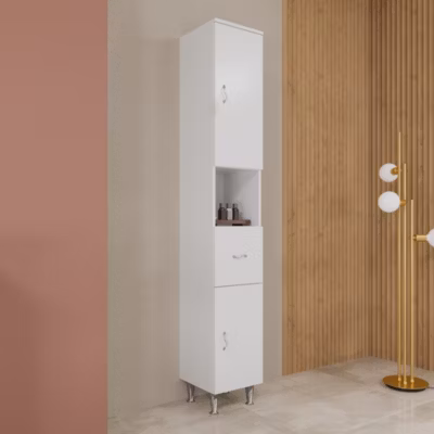 Colonne De Salle De Bain Sur Pied Blanc Brillant H 198 Cm  – Easy