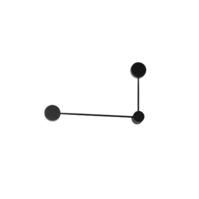 Applique Eclipsia noire – 325x520x64 mm 2xGX53 – Applique en métal à deux bras – Bras long à gauche