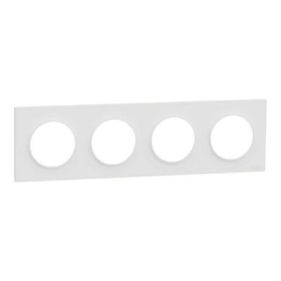 Plaque de finition 4 postes – Odace Origine – S929708 – Schneider – Blanc