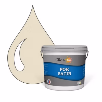 Peinture murs intérieurs satinée- Cuisine & Salle de bain POK SATIN – Vanille 50m² – 5L
