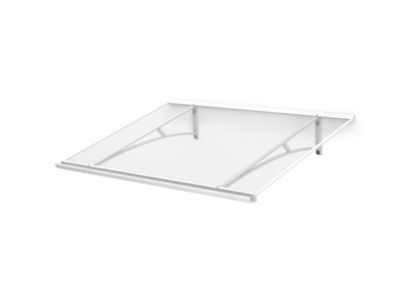 ARCTOM Auvent Kamios 120×83,5, couleur blanc RAL9016, plaque incolore PMMA