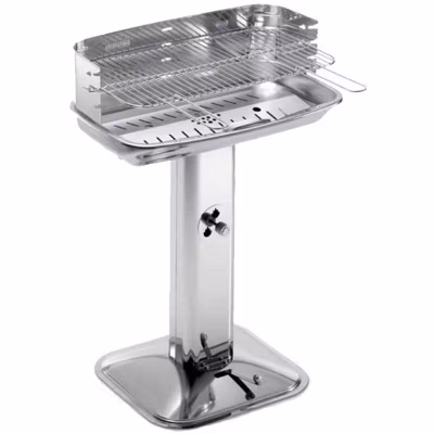 Barbecue charbon horizontal ompagrill metal noir 60 x 36 x 89 cm