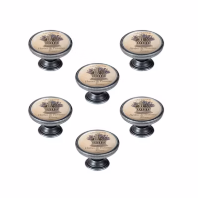 6 Un. bouton poignées de meuble Vintage Retro métal argent vieux trou de clé – diamètre  37MM