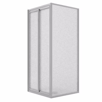 Cabine de Douche Angulaire 70x75CM H198 Verre Opaque Fixe+Saloon 2 Pivotantes 70 mod. West
