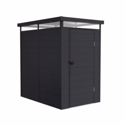 Abri de Jardin Resine 2.47 m2 Terra – Lucarne 360 Lumiere Naturelle – Toit Plat – 173x143x204cm