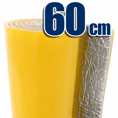 Isolant thermiqueautocollant 100% aluminium (au mètre) Largeur 60cm. – Maisons, portes, débarras, stores, fourgons, radiateurs