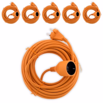 6 prolongateurs sans terre 16A 20m Zenitech