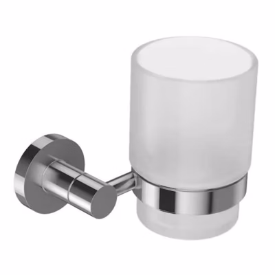 Porte-gobelet + verre JACOB DELAFON Eo Classique Forme circulaire Chrome