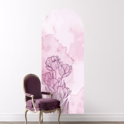 Sticker arche florale pastel 60x27cm