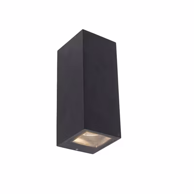 Applique murale moderne noire 2 lumières GU10 AR70 IP54 – Baleno