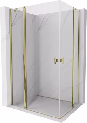Mexen Mist Duo cabine de douche pivotante 100 x 70 cm, transparent, dorée – 8A4-100-070-50-00