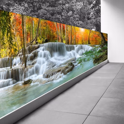 Brise vue Trompe l&rsquo;oeil – 100×250 cm – Cascades 3617689696607