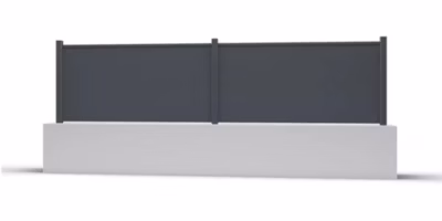 Kit clôture aluminium Gris anthracite – Hauteur 60cm – Longueur 8m – lames pleines – Fixation sur platine