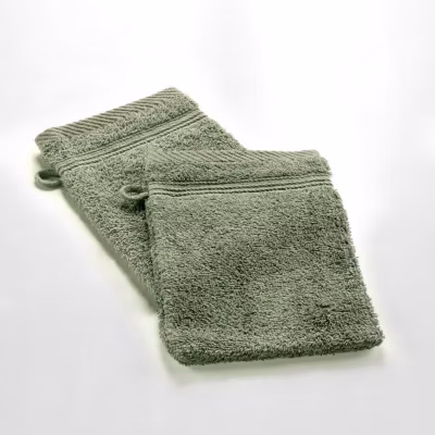 2 gants de toilette 15 x 21 cm eponge unie tendresse Fougere