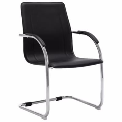 Chaise de bureau cantilever Noir Similicuir vidaXL