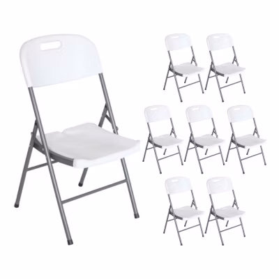 Pack 8 Chaises Pliantes Avec Poignées 47x58x87cm Thinia Home
