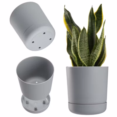 KADAX Pot de fleurs Pot de fleurs avec support 20 cm, gris mat