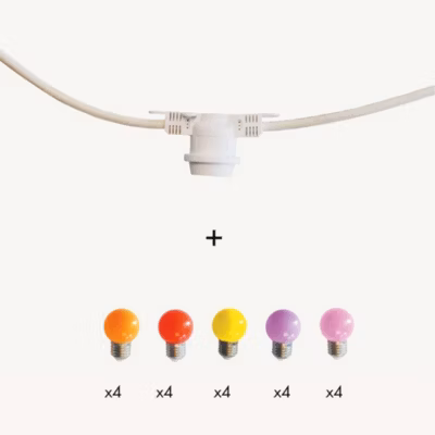 Guirlande guinguette Festival E27 – 10m prolongeable – Chromex
