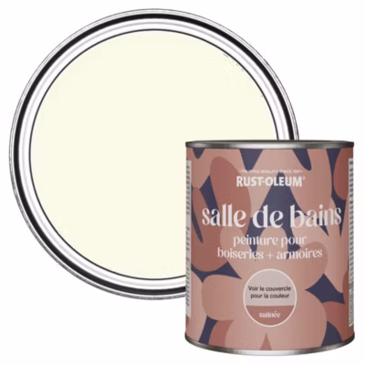 Peinture Blanche pour Boiseries de Salle de Bains, Satinée – RUST-OLEUM – Sablé 750ml
