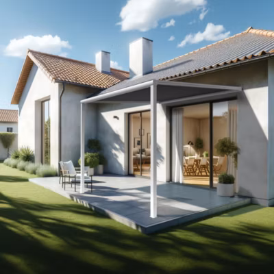 Pergola toile TILA 4,00×3,00m Motorisé à télécommande + manœuvre de secours (Gris Graphite – Blanc)