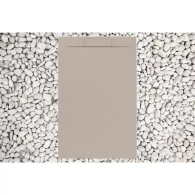 Receveur de douche 80X110 cm Moka RAL 1019 Ligne Vulcano PLUS en résine et poudre de marbre avec grille en RÉSINE DE MARBRE