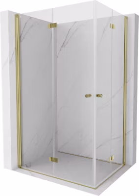 Mexen Mist-F Duo cabine de douche pliante gauche 90 x 70 cm, transparent, doré – 8A6-090L-070P-50-00