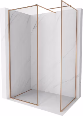 Mexen Kioto-XF Paroi de douche Walk-in avec cadre 80 x 80 cm, transparent 10 mm, cuivre brossé – 800-080-202-04-65-080-XF