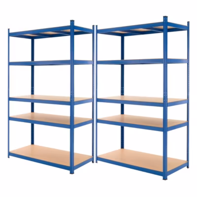 Lot 2x Etagere de Rangement 200x100x60 cm, Capacite max. 875 kg, 5 Plateaux MDF