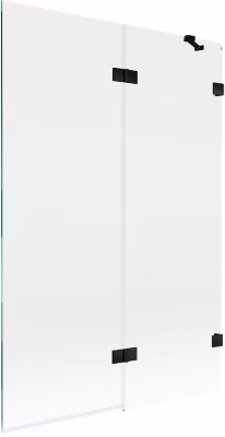 Mexen Lunar paroi de baignoire à 2 volets droite 120 x 150 cm, transparent, noir – 897-120-100-70-00-P