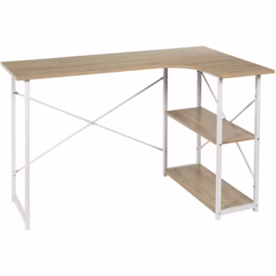 Bureau d&rsquo;angle en bois et métal Job