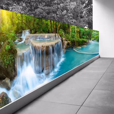 Brise vue Trompe l&rsquo;oeil – 120×450 cm – Cascades 3617689694283