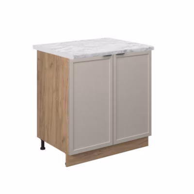 Vicco Meuble sous évier GrisBeige 80cm , PT Marbre