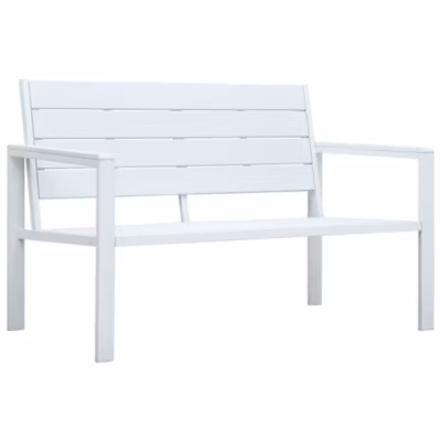 Banc de jardin meuble de patio bois blanc Helloshop26